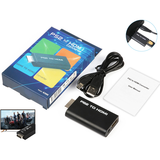 PS2 to HDMI video audio converter