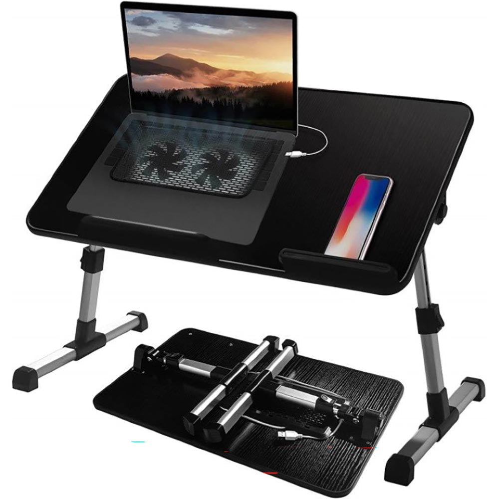 Adjustable laptop bed desk