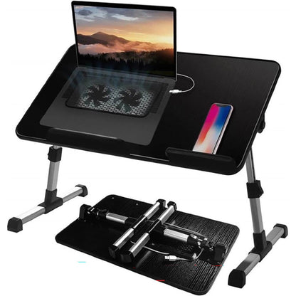 Adjustable laptop bed desk