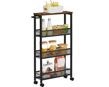 Compact serving trolley