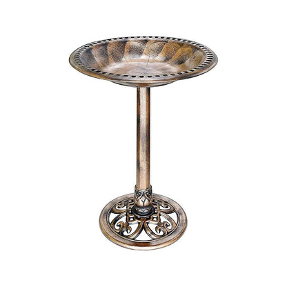 Outdoor Traditional Resin Garden Bird Bath-Copper