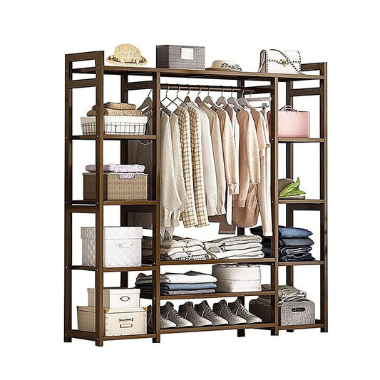 Bamboo Wardrobe Clothes Rack Wardrobe Organiser