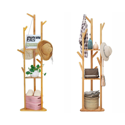 bamboo coat rack stand