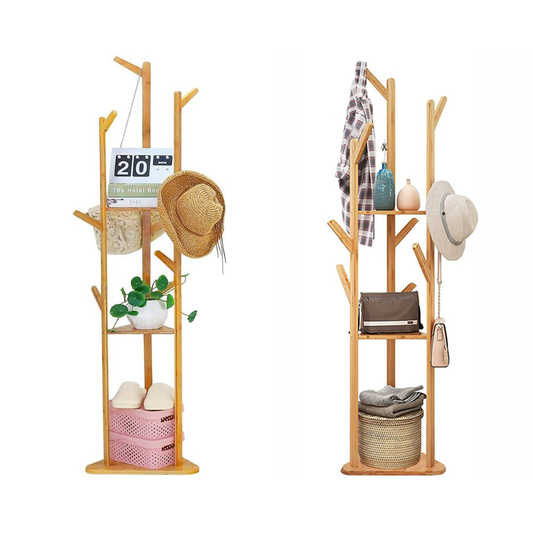 bamboo coat rack stand
