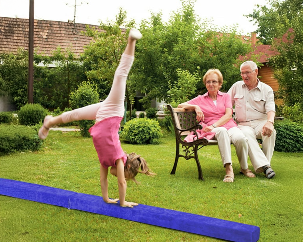 Gymnastics training beam blue