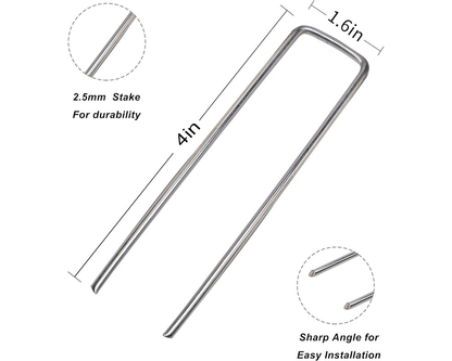 100pcs Weed Mat Pins Galvanised Garden Landscape Staples