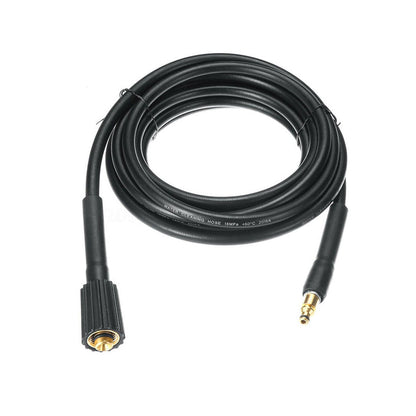 high pressure washer hose coiled