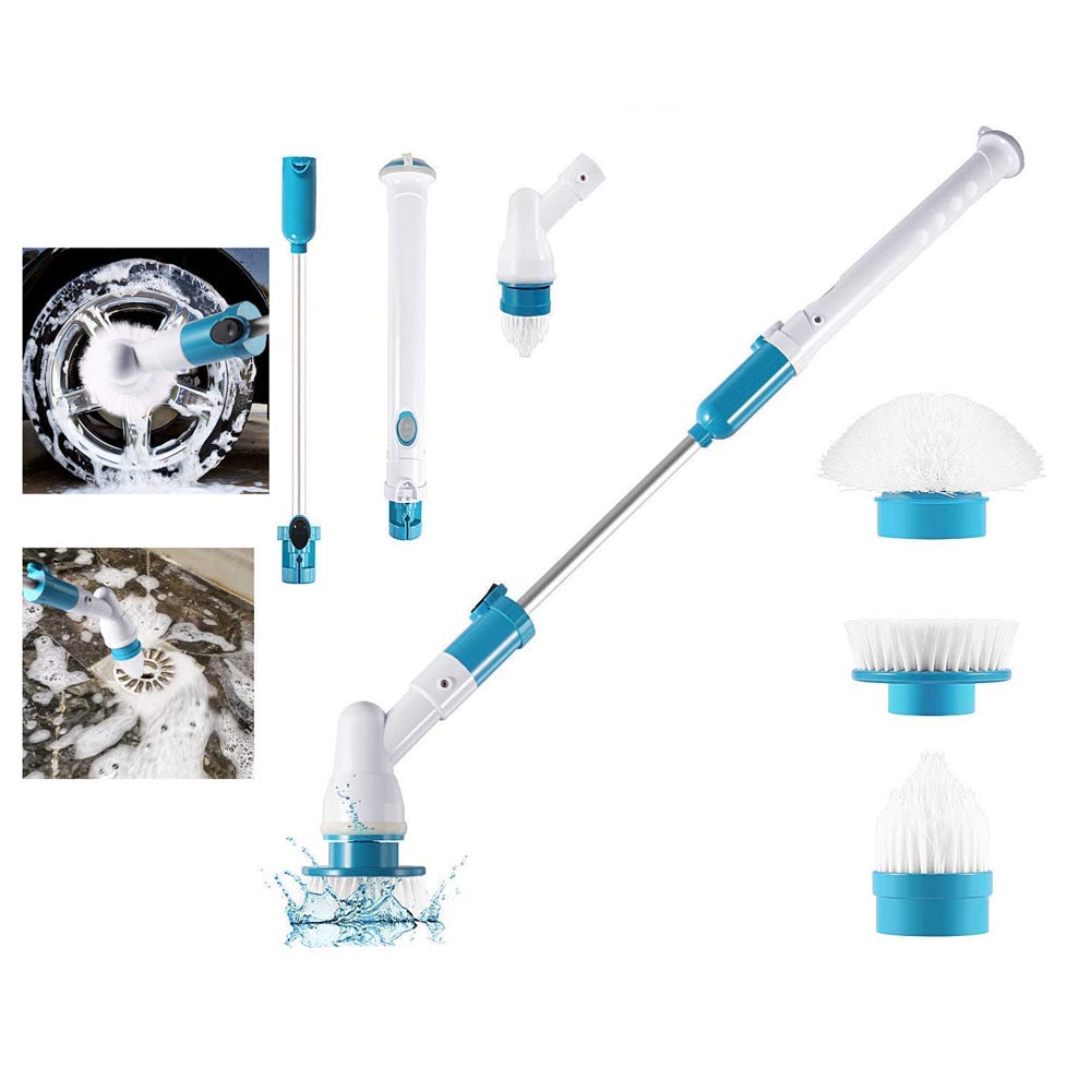 Cordless electric spin scrubber