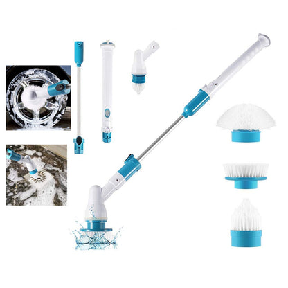 Cordless electric spin scrubber
