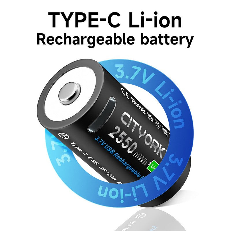 four CR123A lithium batteries