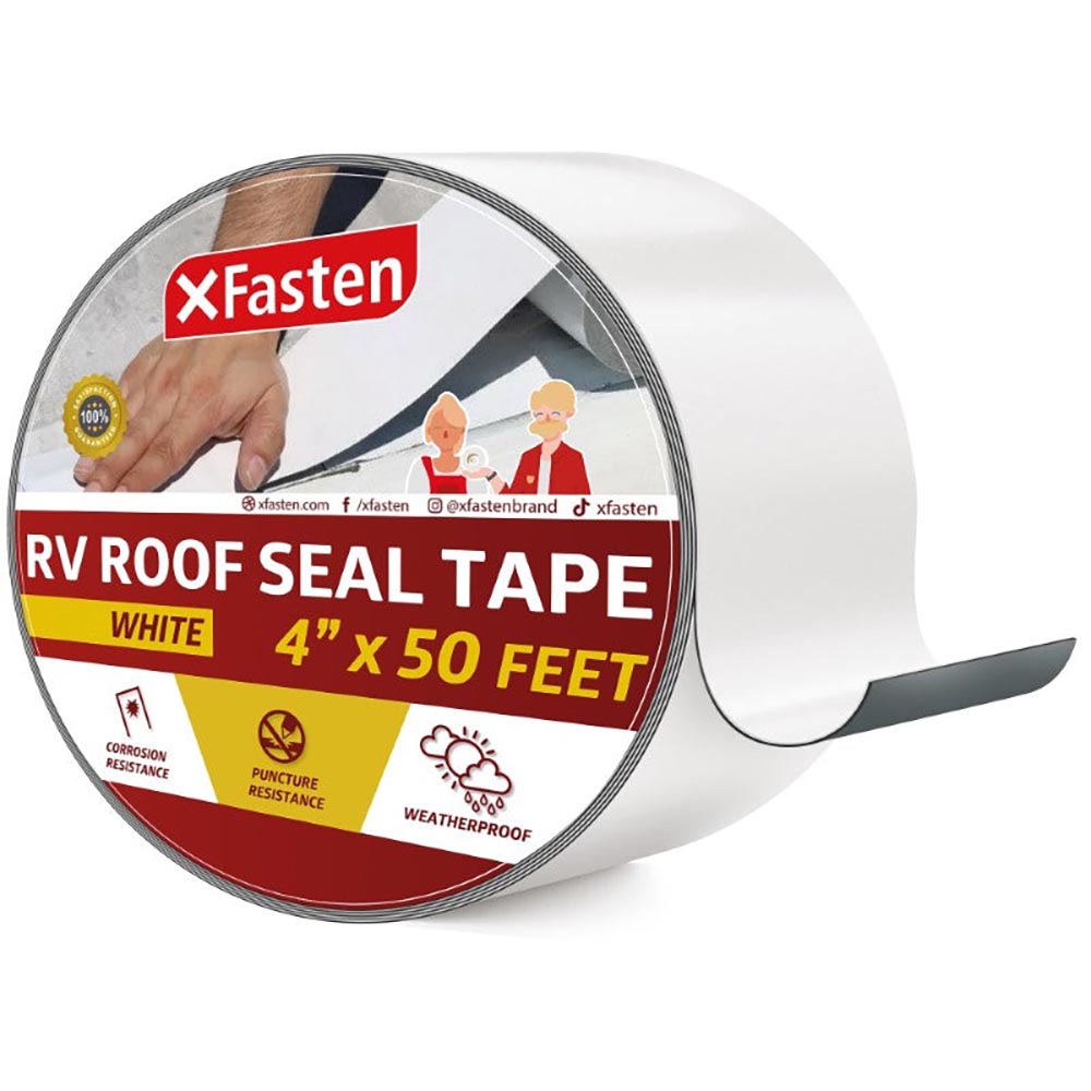 White RV roof repair tape roll