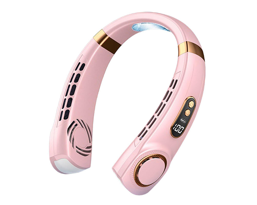 pink portable neck fan
