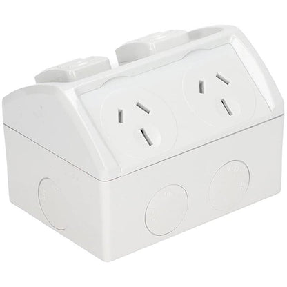 Weatherproof Double Power Point 15A Outdoor Socket IP53