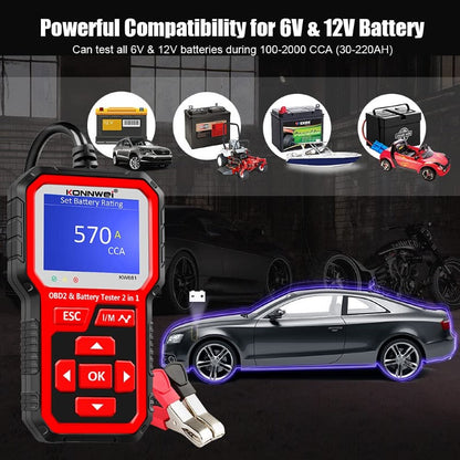KONNWEI KW681 OBD2 Scanner 6V 12V