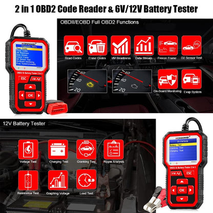 KONNWEI KW681 OBD2 Scanner 6V 12V