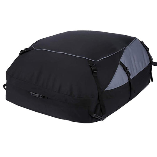 Rooftop cargo carrier bag closed on car roof