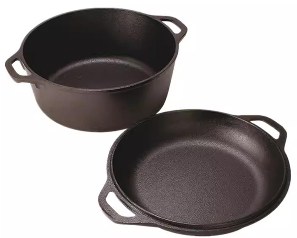 Versatile cast iron cooking set
