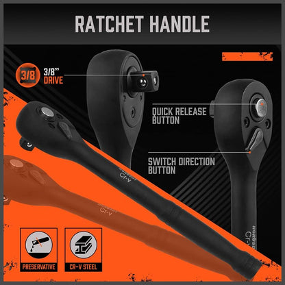 SAE and metric sockets included