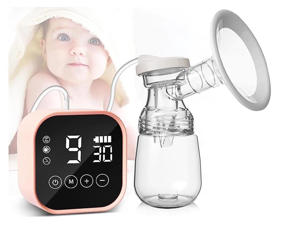 breast pump with bottles and lids
