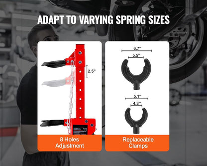 spring compressor with safety chain