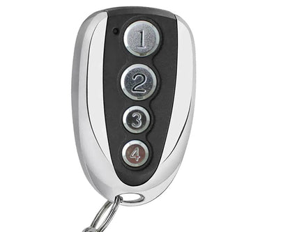 black remote with numeric keys