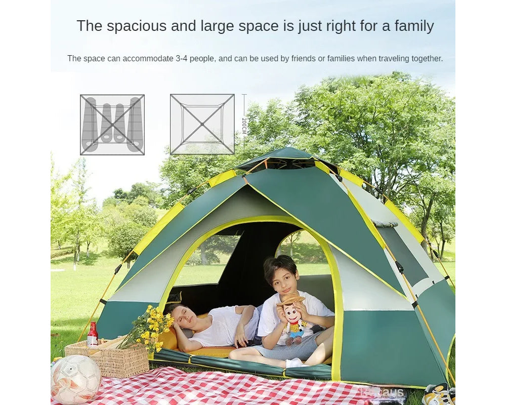 camping tent with fiberglass poles