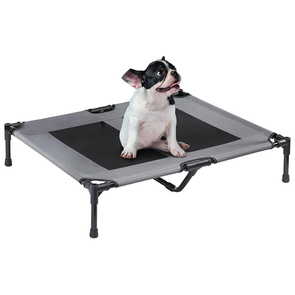 Gray dog trampoline bed