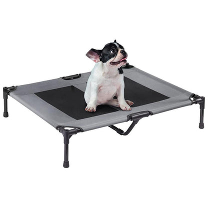 Gray dog trampoline bed