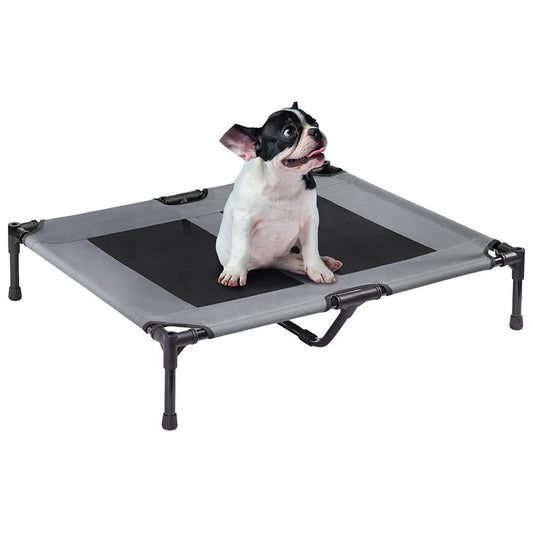 Raised dog trampoline bed