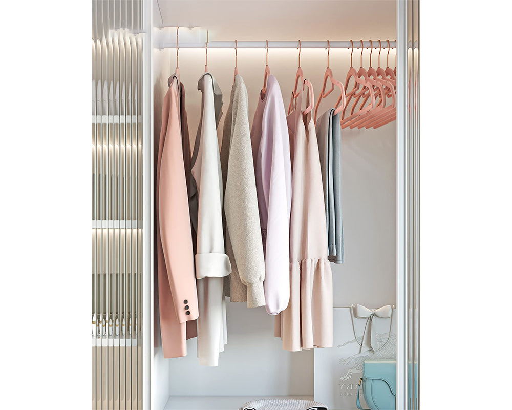 Velvet Coat Hangers Rose Pink (Set of 50)