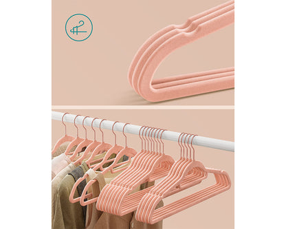 Velvet Coat Hangers Rose Pink (Set of 50)