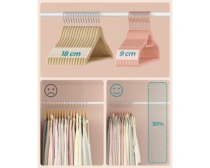 Velvet Coat Hangers Rose Pink (Set of 50)