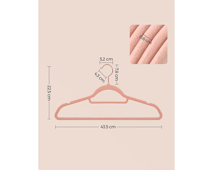 Velvet Coat Hangers Rose Pink (Set of 50)