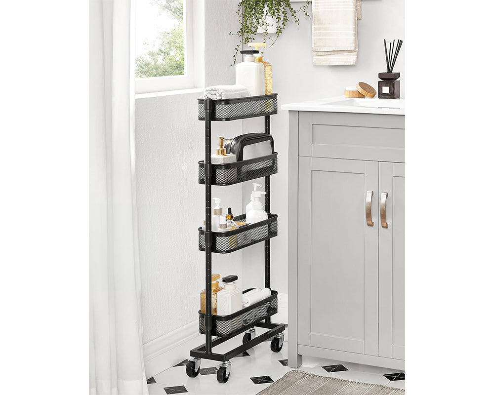 4 Tier Trolley Basket Kitchen Trolley