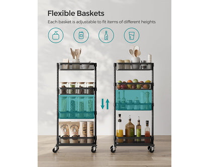 4 Tier Trolley Basket Kitchen Trolley