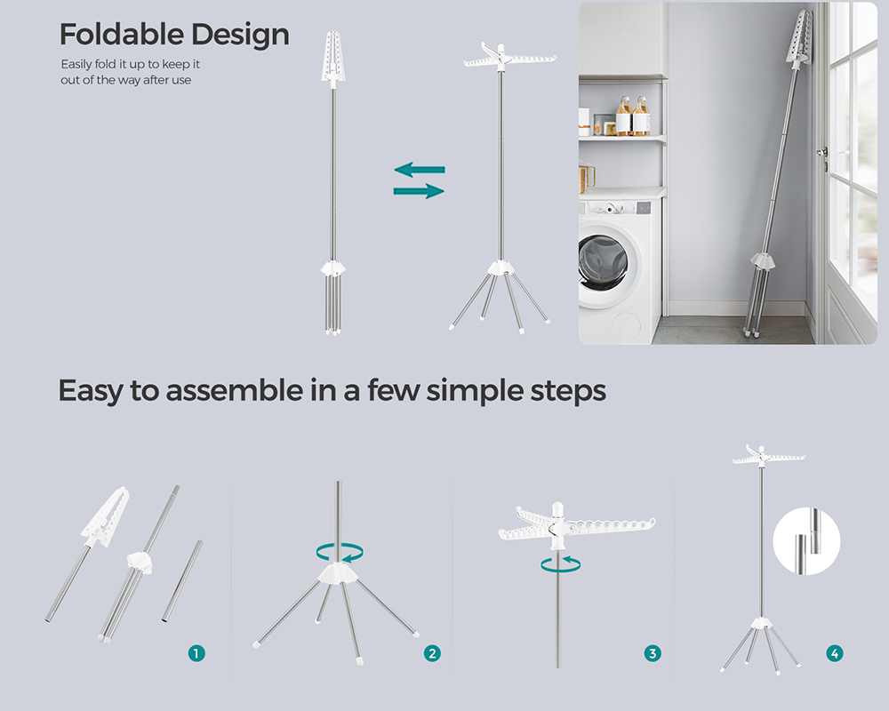 Saving Clothes Laundry Drying Rack