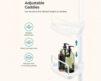 4 Tier Adjustable Shower Corner Shelves