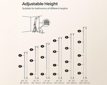 4 Tier Adjustable Shower Corner Shelves