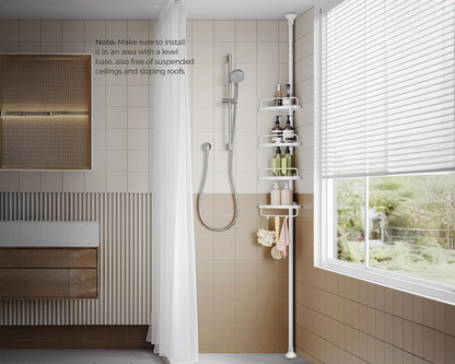 4 Tier Adjustable Shower Corner Shelves
