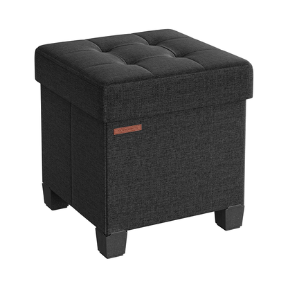 Ink black storage ottoman