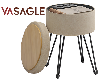 SONGMICS Small Vanity Stool Chair with Storage