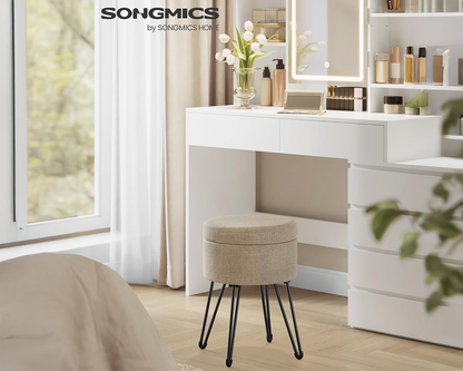 SONGMICS Small Vanity Stool Chair with Storage