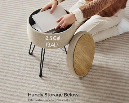 SONGMICS Small Vanity Stool Chair with Storage