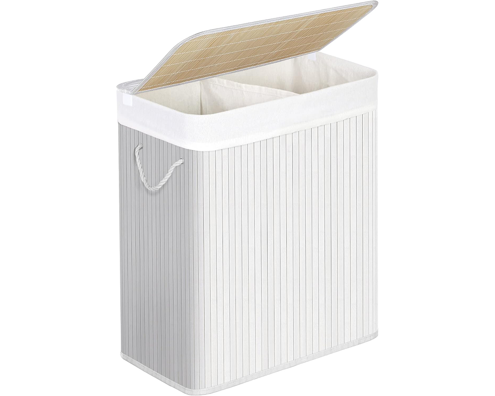 Laundry basket with lid