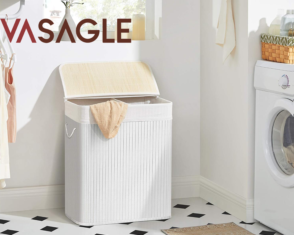 Two compartment laundry basket