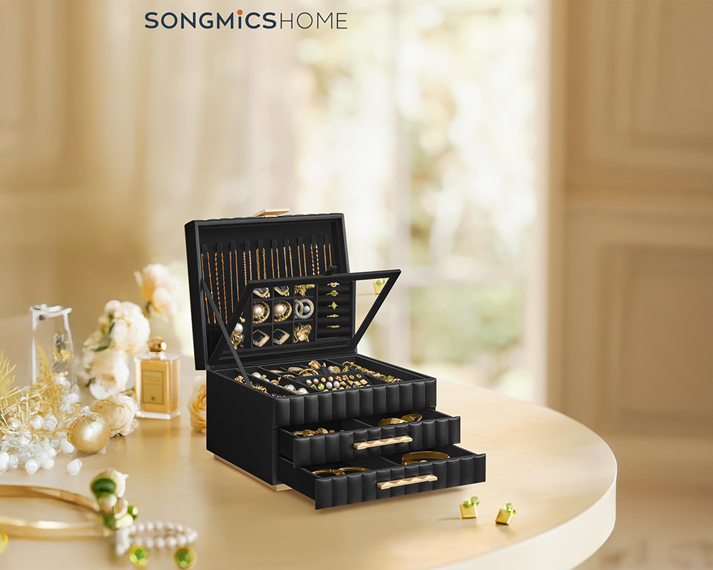 Velvet lined jewellery storage