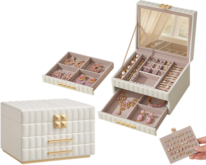Jewellery box with open drawers