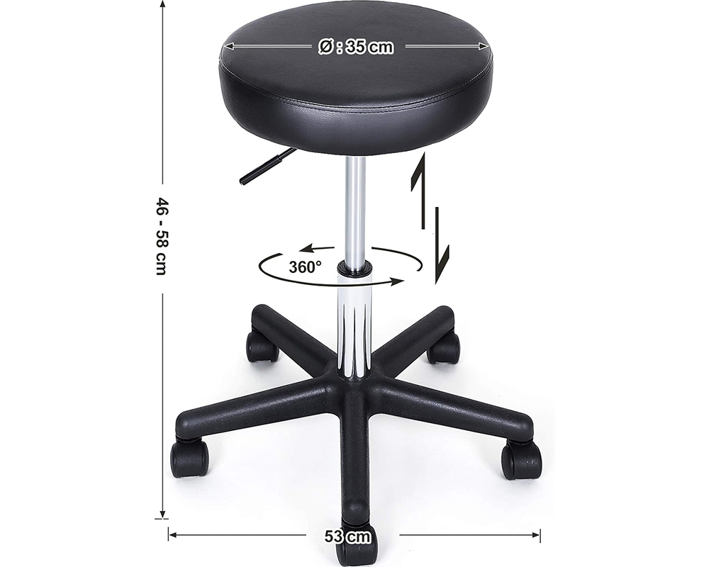Salon Stool Adjustable Rolling Spa Stool