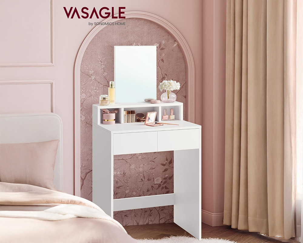 VASAGLE Dressing Table With Mirror