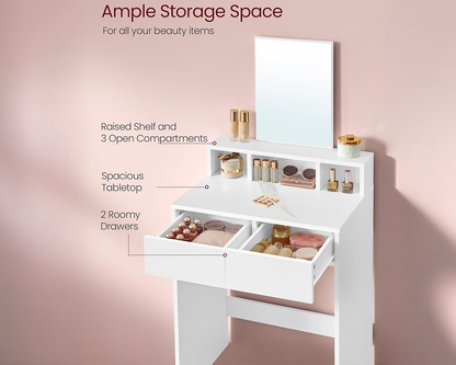 VASAGLE Dressing Table With Mirror